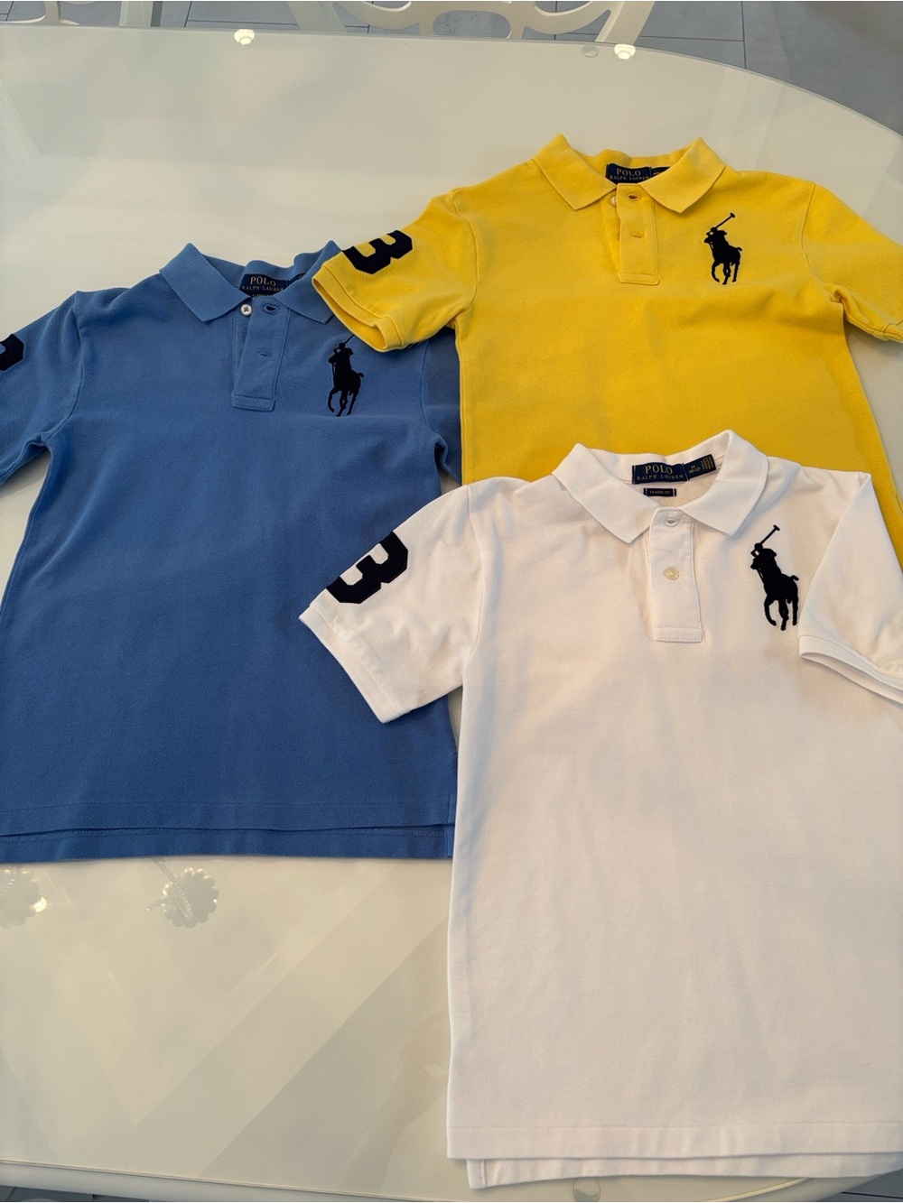 Ralph Lauren Kids Polo Trio in Yellow, Blue & White
